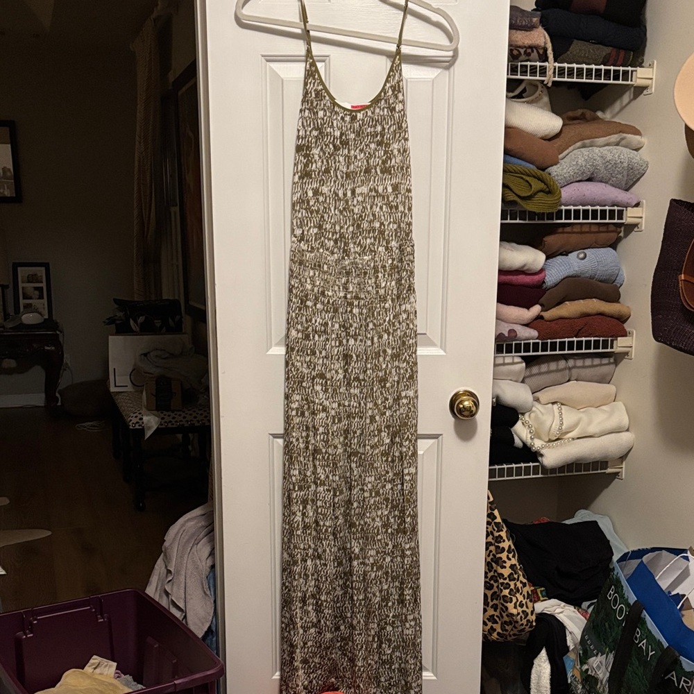 Tracy Reese Olive and Cream Patterned Dress